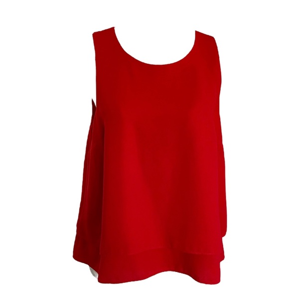 SPORTSGIRL Sz8 red sleeveless floaty blouse - Picture 2 of 7